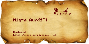Migra Aurél névjegykártya